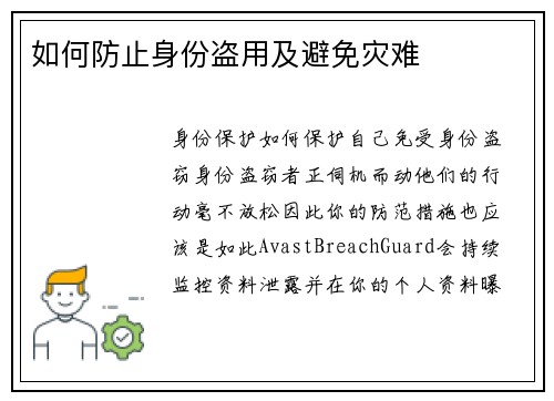 如何防止身份盗用及避免灾难